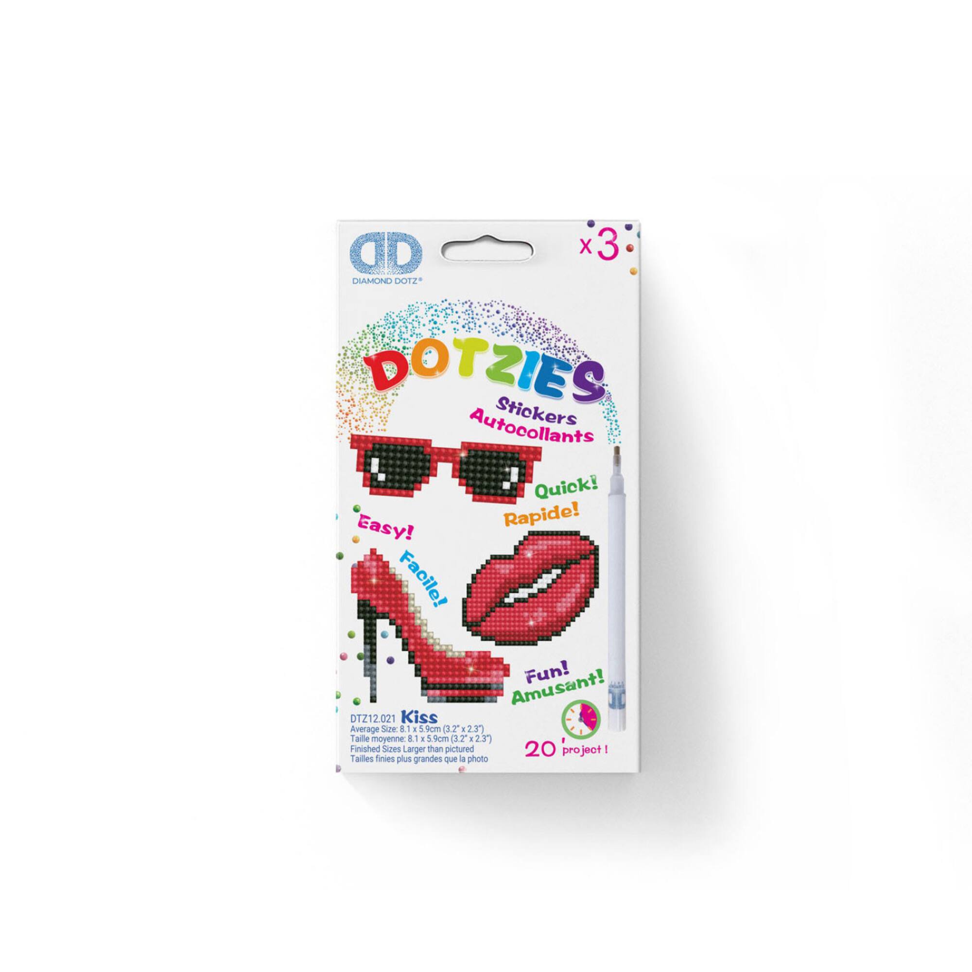 Diamond Dotz® Beginner Kiss DOTZIES Stickers Diamond Painting Artwork Kit
